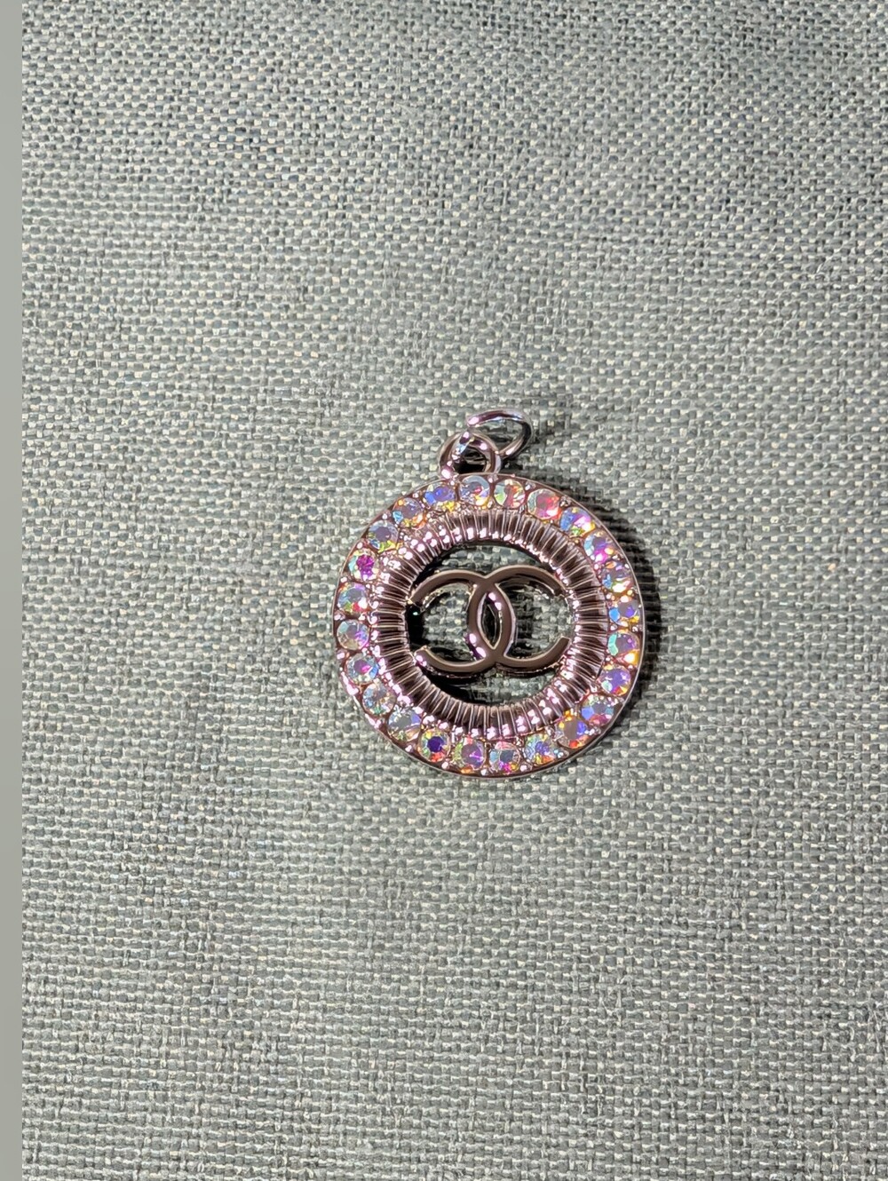 Iridescent Crystal Interlocking CC Charm - Luxe Style